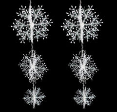 3D Snowflake String Decorations for Christmas Festivities