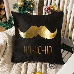 Nordic Christmas Pillow Cover with Gilded Letters