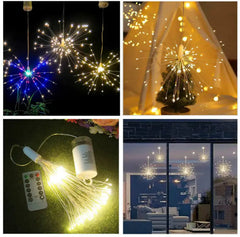 Solar LED Firework Lights with Dandelion String (Outdoor)