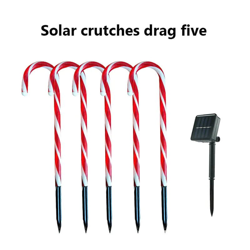 Amazon New Ground Plug Candy Cane Solar Christmas Lights